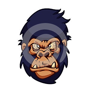 Angry gorilla head cartoon