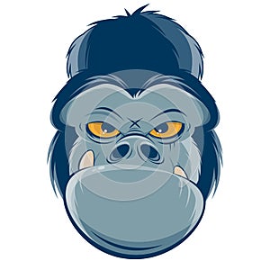 Angry gorilla head clipart
