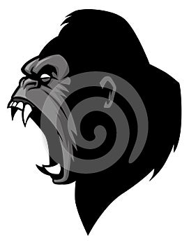 Angry gorilla head
