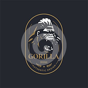 Angry gorilla head