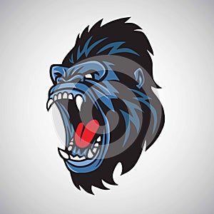 Angry Gorilla Mascot Cartoon Logo Vector