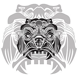 angry gorrila illustration in white and black colour