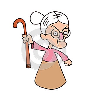 Angry grandmother character