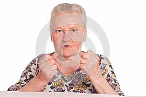 Angry granny portrait