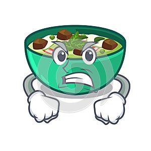 Angry green curry in the character shape