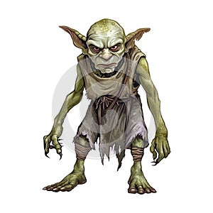 Angry Green Goblin Illustration, Fantasy Character Design photo