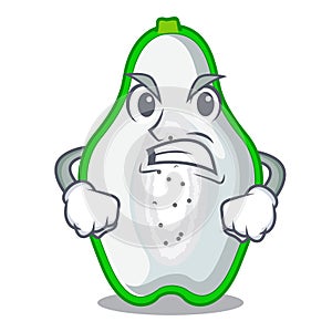 Angry green papaya isolated in the mascot