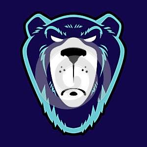 Angry grizzly bear logo design