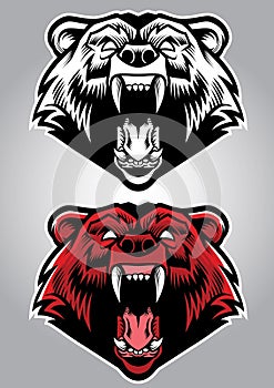 Angry grizzly bear mascot