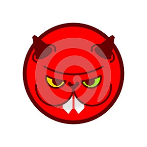 Angry hamster. Crazy rodent. Devil Mad animal. Vector illustration
