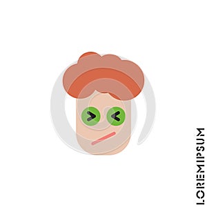 Angry and Holding Temper Emoticon boy, man Icon Vector Illustration. color Style. Confounded Emoji Emoticon Icon Vector - Stroke