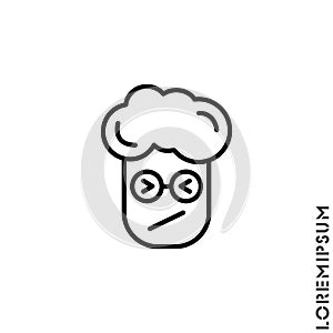 Angry and Holding Temper Emoticon boy, man Icon Vector Illustration. Outline Style. Confounded Emoji Emoticon Icon / Vector