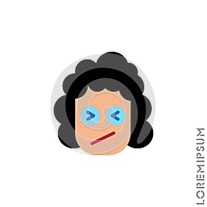 Angry and Holding Temper girl, woman Emoticon Icon Vector Illustration. Style. Confounded Emoji Emoticon Icon / Vector - Stroke