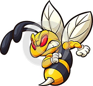Angry hornet, wasp, or bee mascot