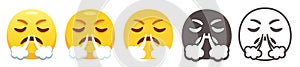 Angry huffing emoji photo