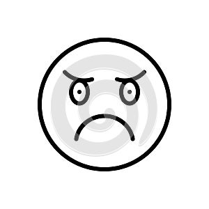 Black line icon for Angry, grumpy and mood photo