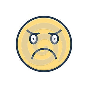 Color illustration icon for Angry, ireful and grumpy photo