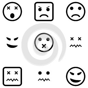 Angry icon set