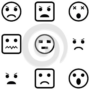Angry icon set