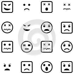 Angry icon set