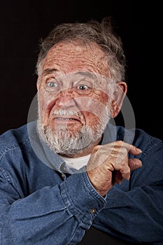 Angry impatient old man