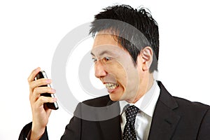 Angry Japanese businessman