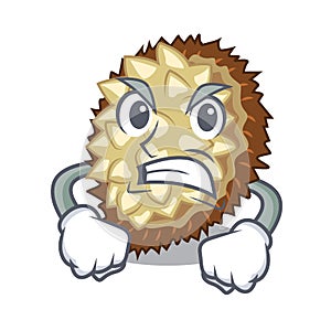 Angry juicy marang fruit in glas character