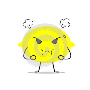 Angry lemon simple clean cartoon illustration