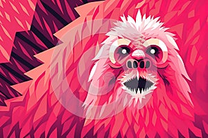 Angry lion head,  illustration of angry lion head on a red background