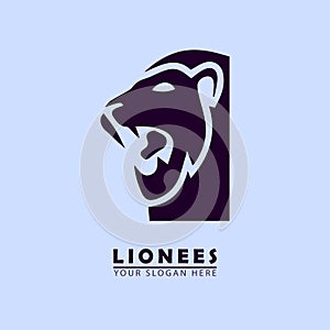 angry lion head logo icon