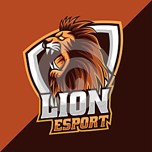 Angry Lion head mascot logo template