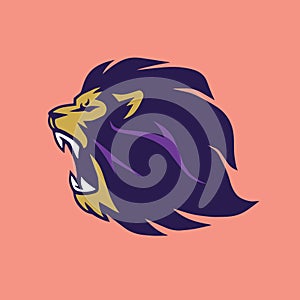 Angry Lion Head Roaring Logo, Sign, Vector Design Illustration