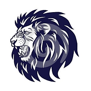 Angry Lion Head Roaring Logo Vector Icon Template