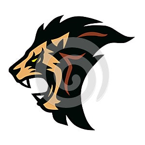 Angry Lion Head Sports Mascot Logo Design