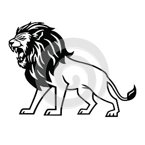 Angry Lion Roar Logo Mascot Vector