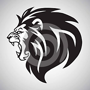 Angry Lion Roaring Logo Mascot Vector Design Illustration
