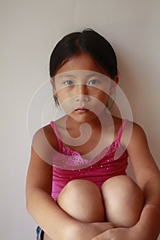 Angry little Asain girl