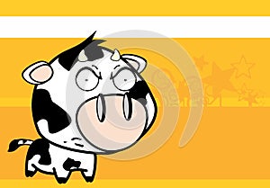 Angry little big head cow expression background