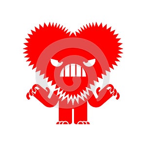 Angry love isolated. furious heart. vector illustration