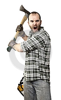 Angry lumberjack