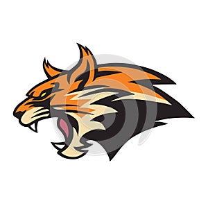 Angry Lynx Wildcat Logo Mascot Vector Illustration