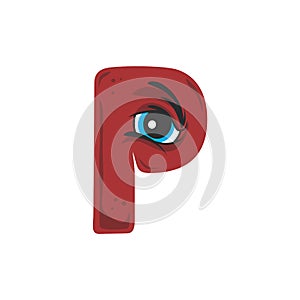 angry mad eye alphabet initial logo vector