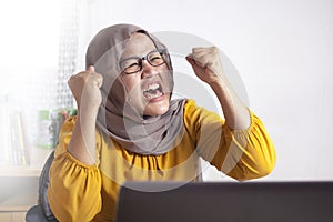 Angry Mad Stressed Muslim Businesswoman