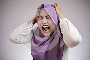 Angry Mad Stressed Muslim Businesswoman