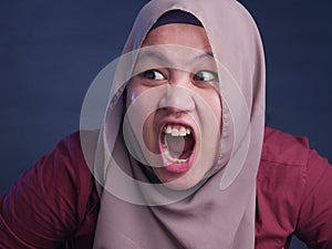 Angry Mad Stressed Muslim Businesswoman