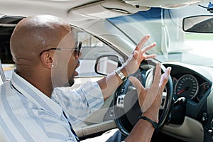 Angry Man Experiencing Road Rage photo