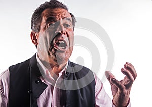 Angry man gesticulating