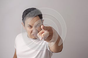 Angry Man Giving Warn photo