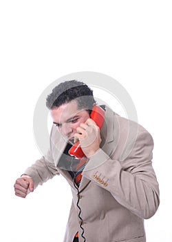 Angry man on the phone