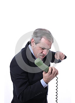 Angry man on the phone